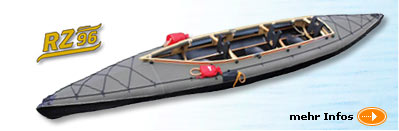 Der Pouch RZ 96 bieten in dieser Modifikation Platz fï¿½r 3 Paddler und viel Gepï¿½ck ï¿½ ein Faltboot mit besten Laufeigenschaften. Vom Wochenendpaddeln bis zur Expedition ist alles mï¿½glich.